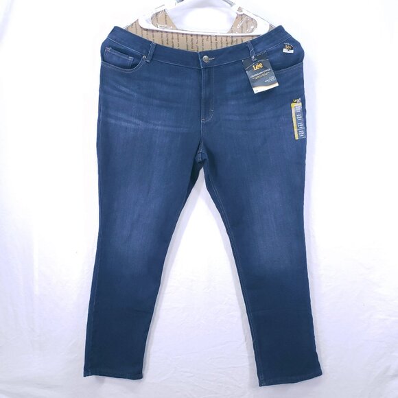 Lee Women Nightshade Blue Denim Jeans Pants Plus Size 24W Long - Picture 1 of 16